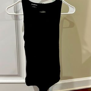 Bebe black bodysuit size XS with back cut out